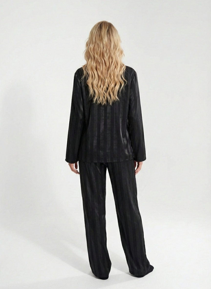 Élan Striped Silk Lounge Set