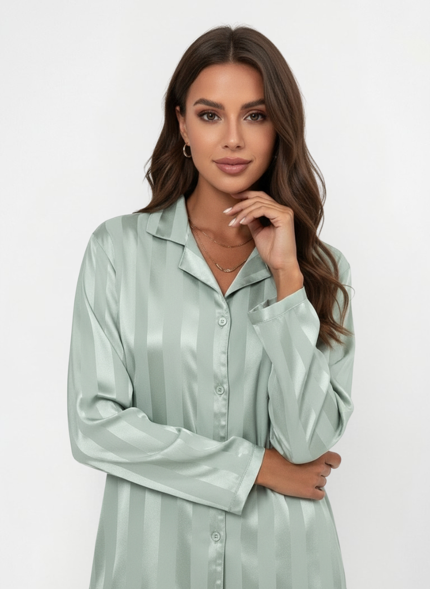 Élan Striped Silk Lounge Set