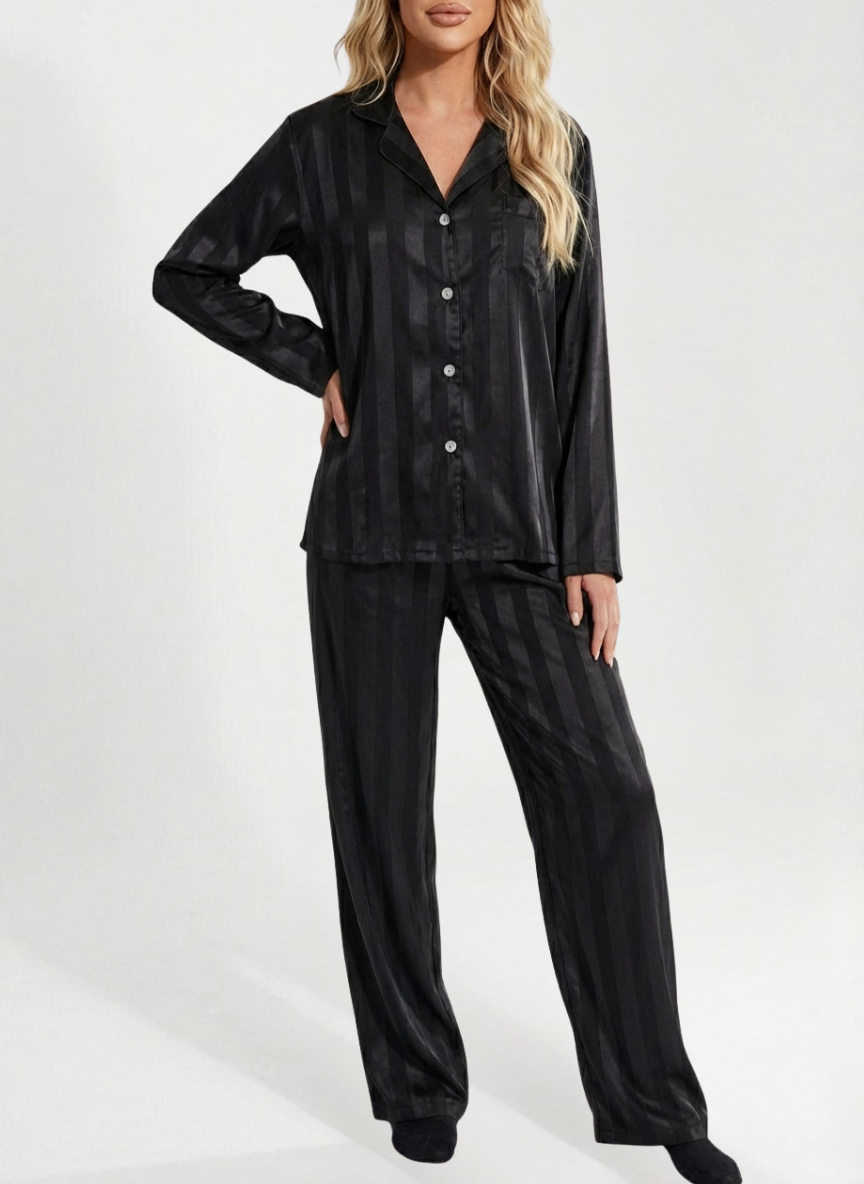 Élan Striped Silk Lounge Set