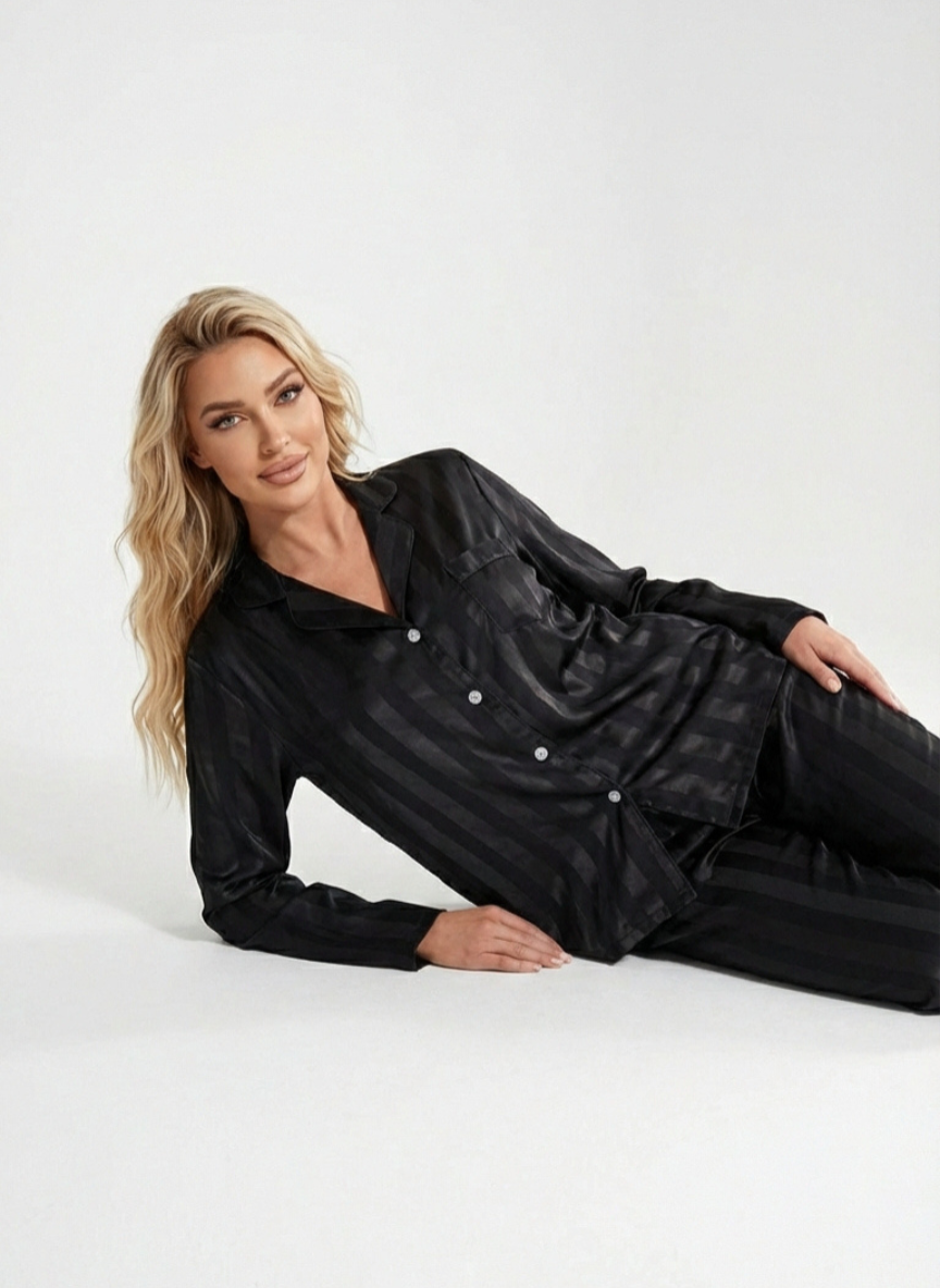 Élan Striped Silk Lounge Set