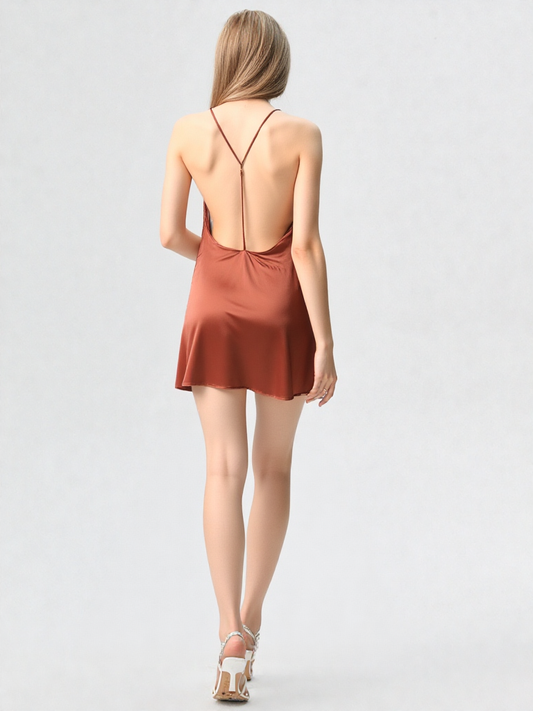 Luna Silk Backless Nightdress